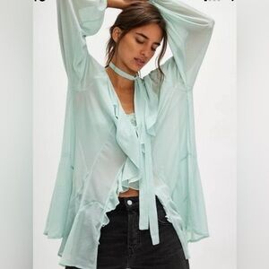 0200. $128! FREE PEOPLE Dreamland
Tunic - Harbor  NEW